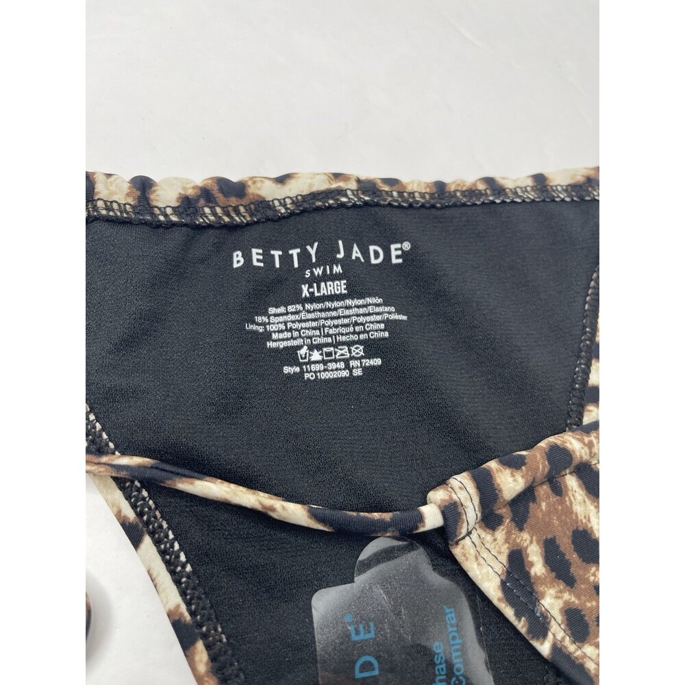 Betty Jade Cheetah Tie Side Thong Swim Suit Bottom Size XL - Picture 3 of 3